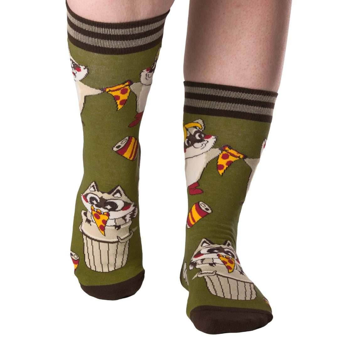 Trash Panda Pizza Party Crew Socks - 