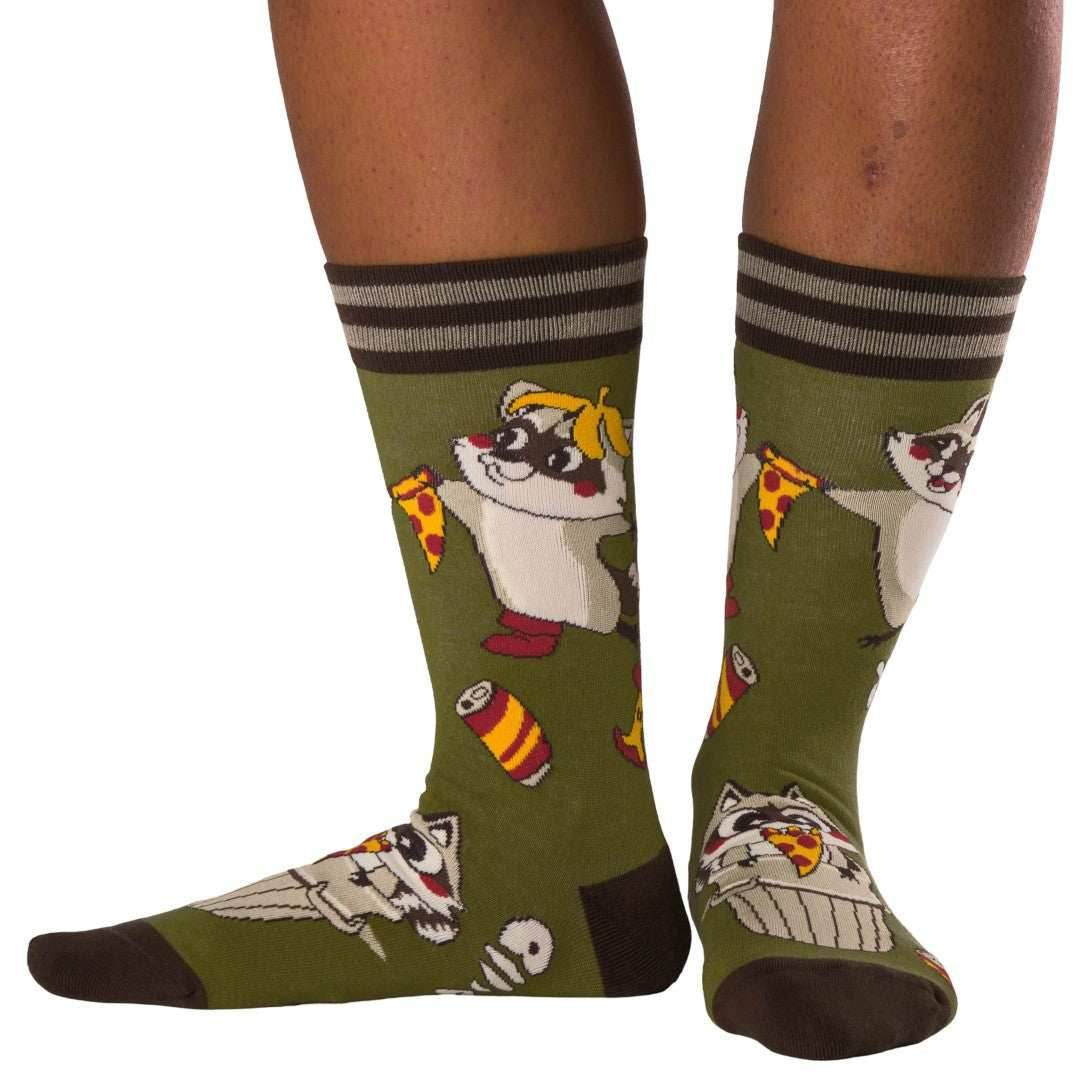 Trash Panda Pizza Party Crew Socks - 