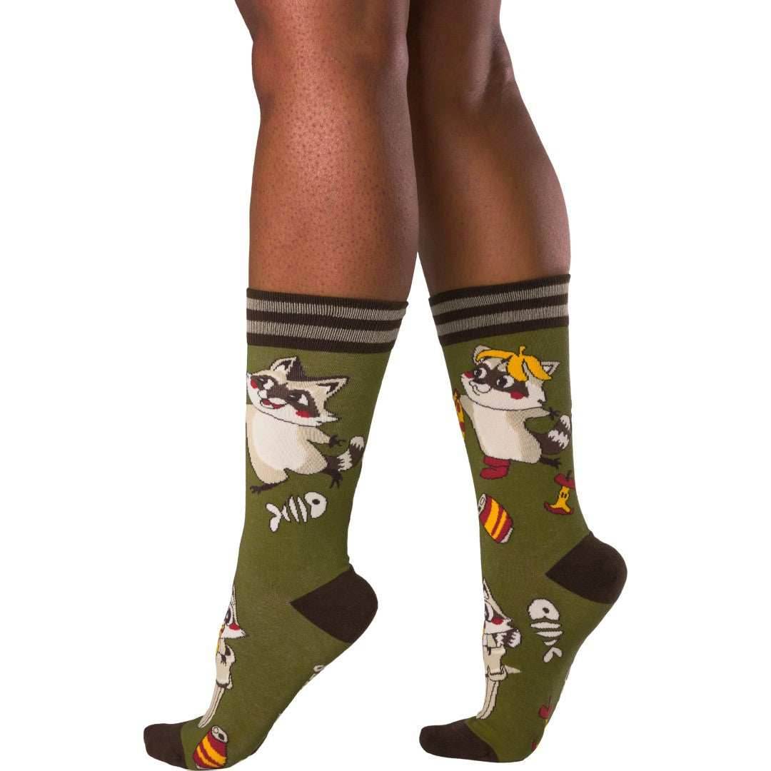 Trash Panda Pizza Party Crew Socks - 