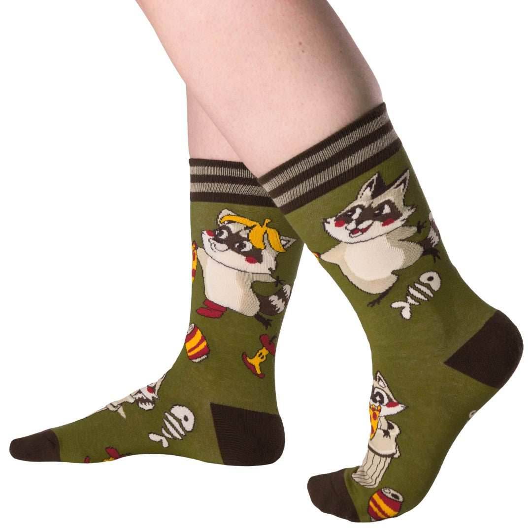 Trash Panda Pizza Party Crew Socks - 