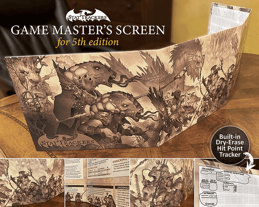 Stat Trackers - Game Master Screen - 5th Ed - 