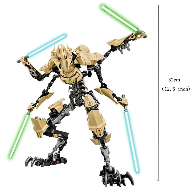 32cm Star Toy General Robot Grievous With Lightsaber Hilt Combat Weapon Model Building Blocks Action Figure Toys Christmas Gifts