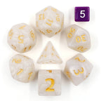 White Giant Pearl Dice (7) RPG Role Playing Game Dice - 