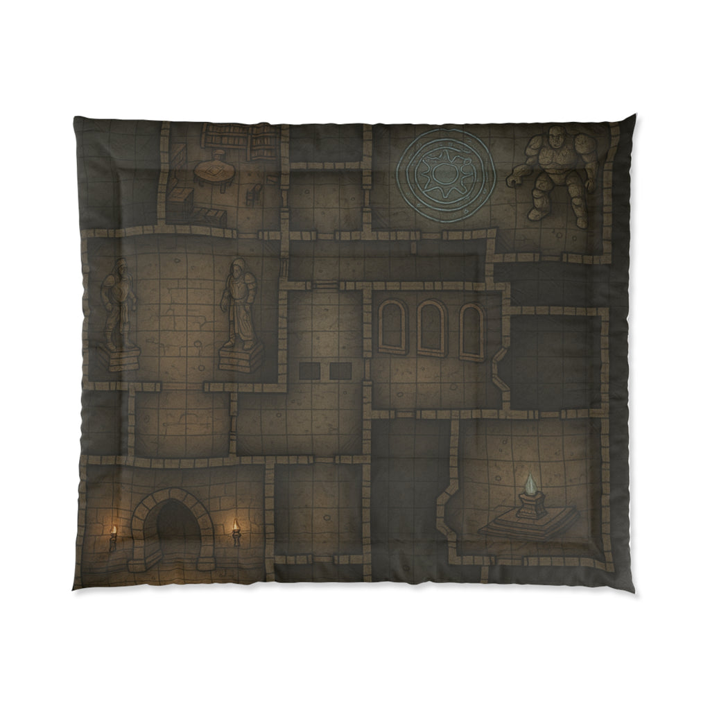 Dungeon Adventure Comforter, Cozy Bedroom Decor, Fantasy Bedding,