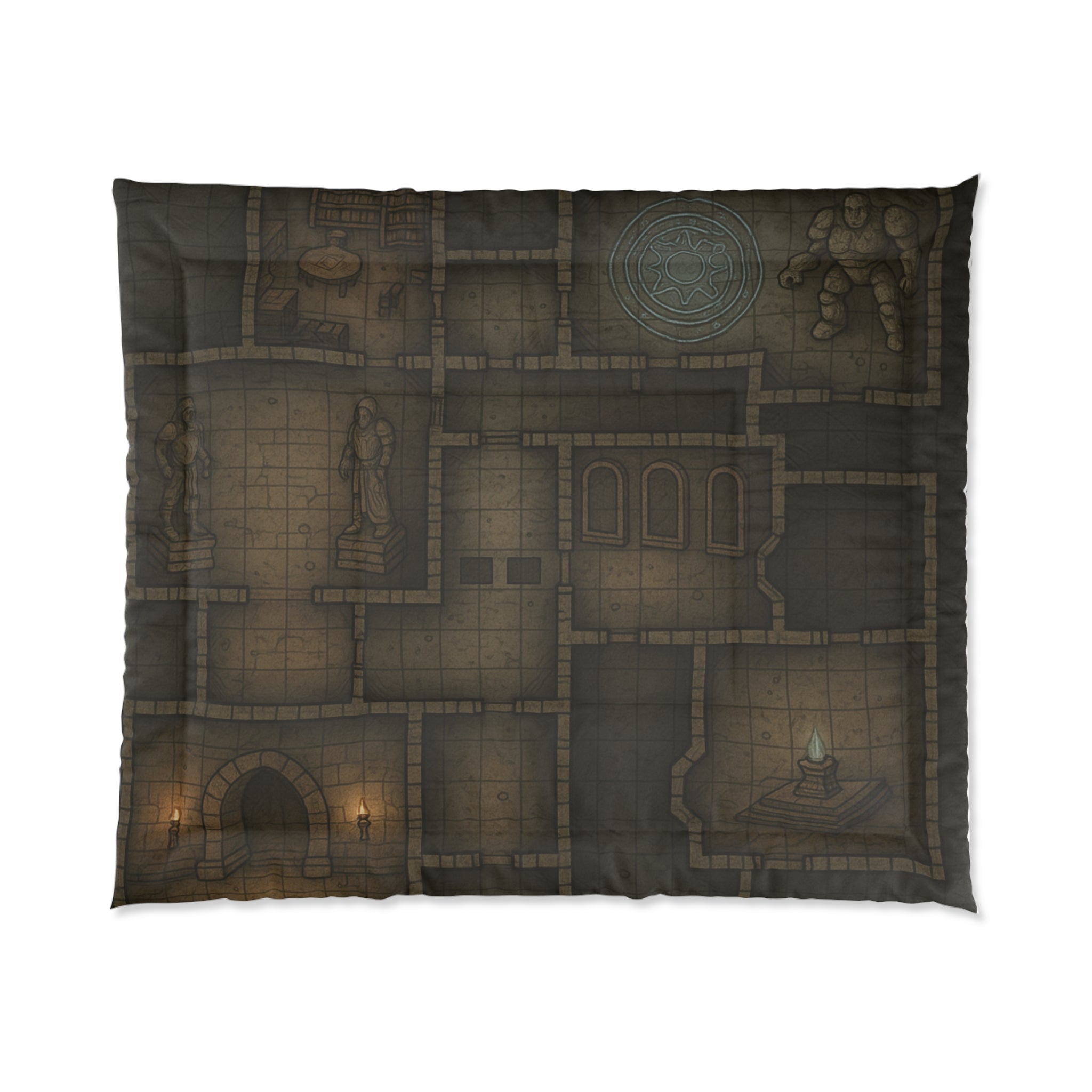 Dungeon Adventure Comforter, Cozy Bedroom Decor, Fantasy Bedding,