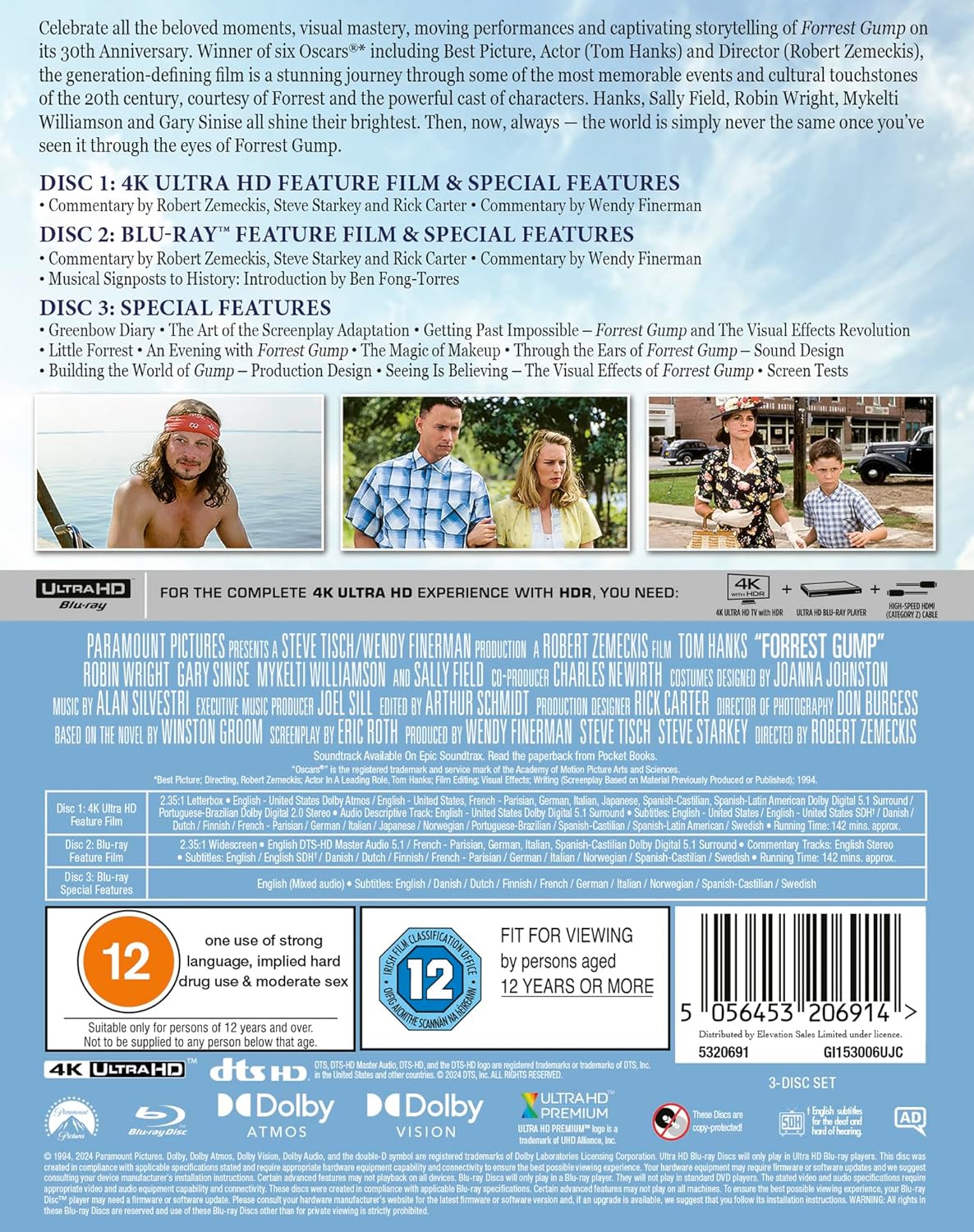 Forrest Gump 30th Anniversary - Limited Edition Steelbook (4K Ultra HD + Blu-ray + 2 CD’s + Digital)