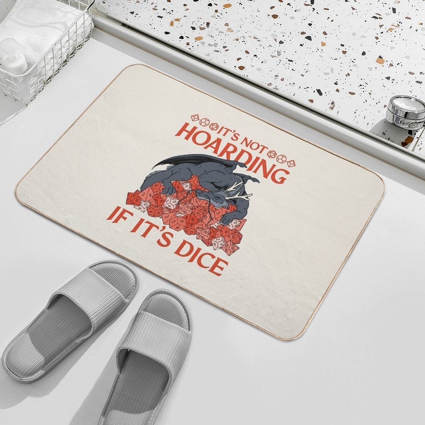 Tabletop RPG Dragon - It's Not Hoarding If It's Dice  Versatile Bath Mat