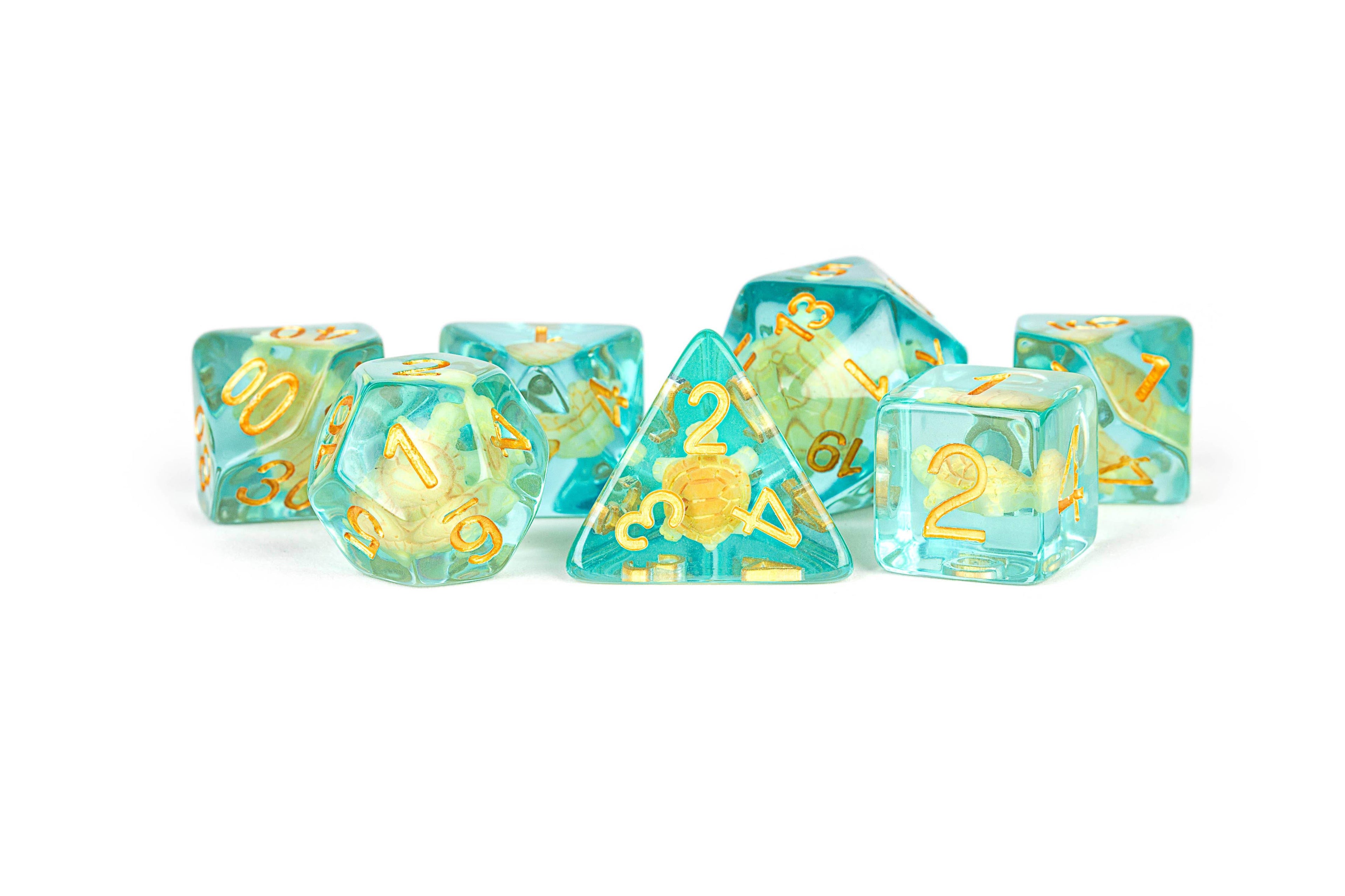 Turtle Dice Resin Polyhedral Dice Set - 