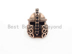 Antique Style Warrior Helmet Beads,Cubic Zirconia Pave Beads, CZ pave helmet Spacer Beads, Men's Bracelet Beads, 10x14mm, sku#Y135