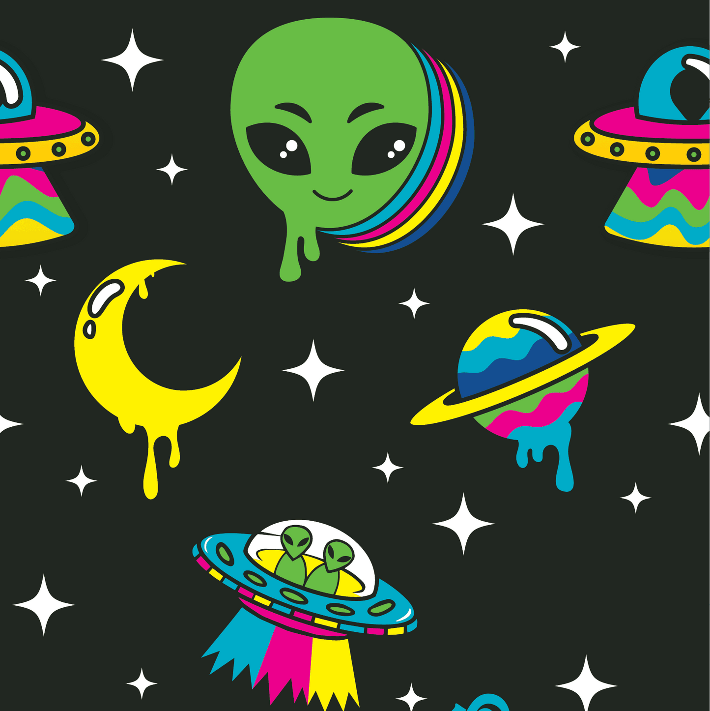Spaced Out Alien Crew Socks - 