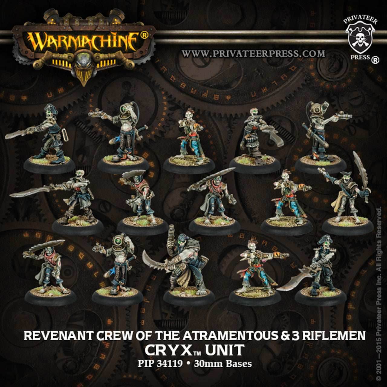 Warmachine: Cryx Revenant Crew of the Atramentous w/ 3 Riflemen - 