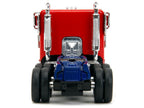 Optimus Prime Tractor Truck Red and Blue with Silver Stripes "Transformers: Rise of the Beasts" (2023) Movie "Hollywood Rides" Series 1/32 Diecast Model Car by Jada