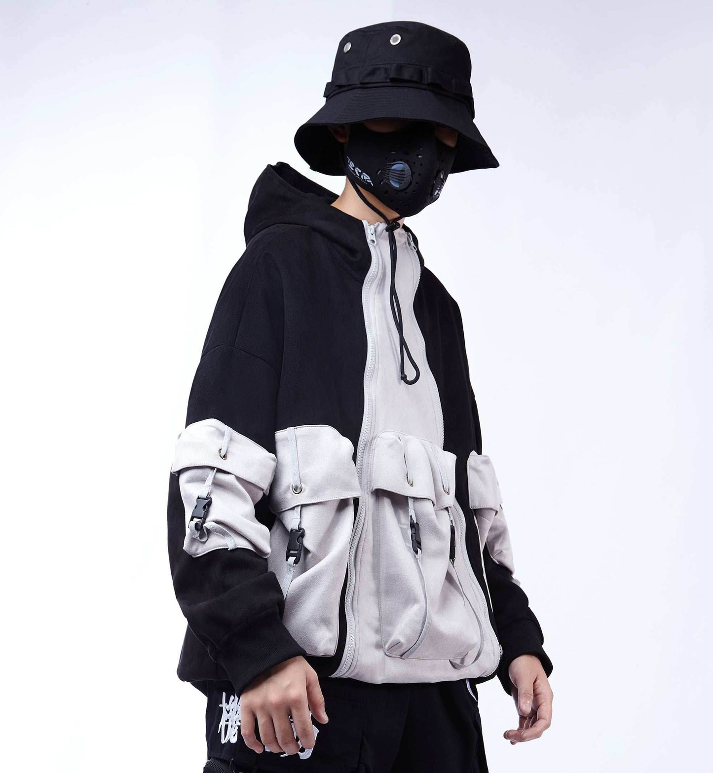 YEH1 Patchwork Functional Hoodie - Grey / S
