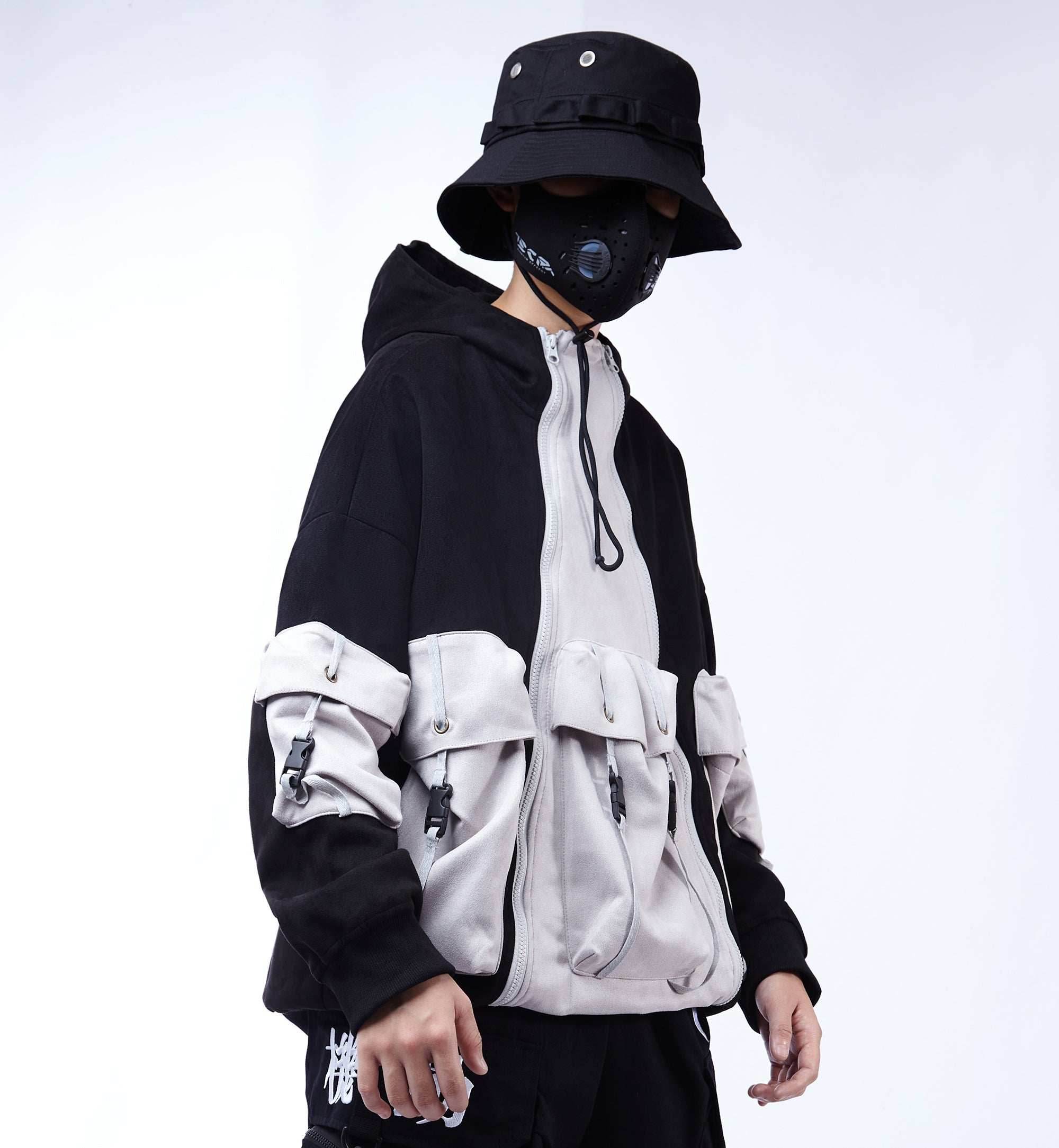 YEH1 Patchwork Functional Hoodie - Grey / S