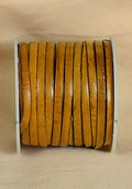 Bossed Braided Strap Full-Grain Leather 25m Yellow