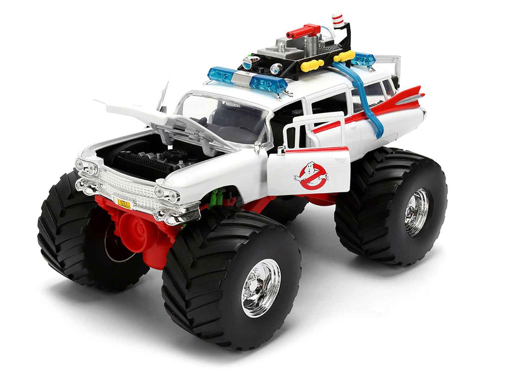 1959 Cadillac Ambulance Ecto-1 "Ghostbusters" (1984) Movie Monster Truck Version "Hollywood Rides" Series 1/24 Diecast Model Car by Jada