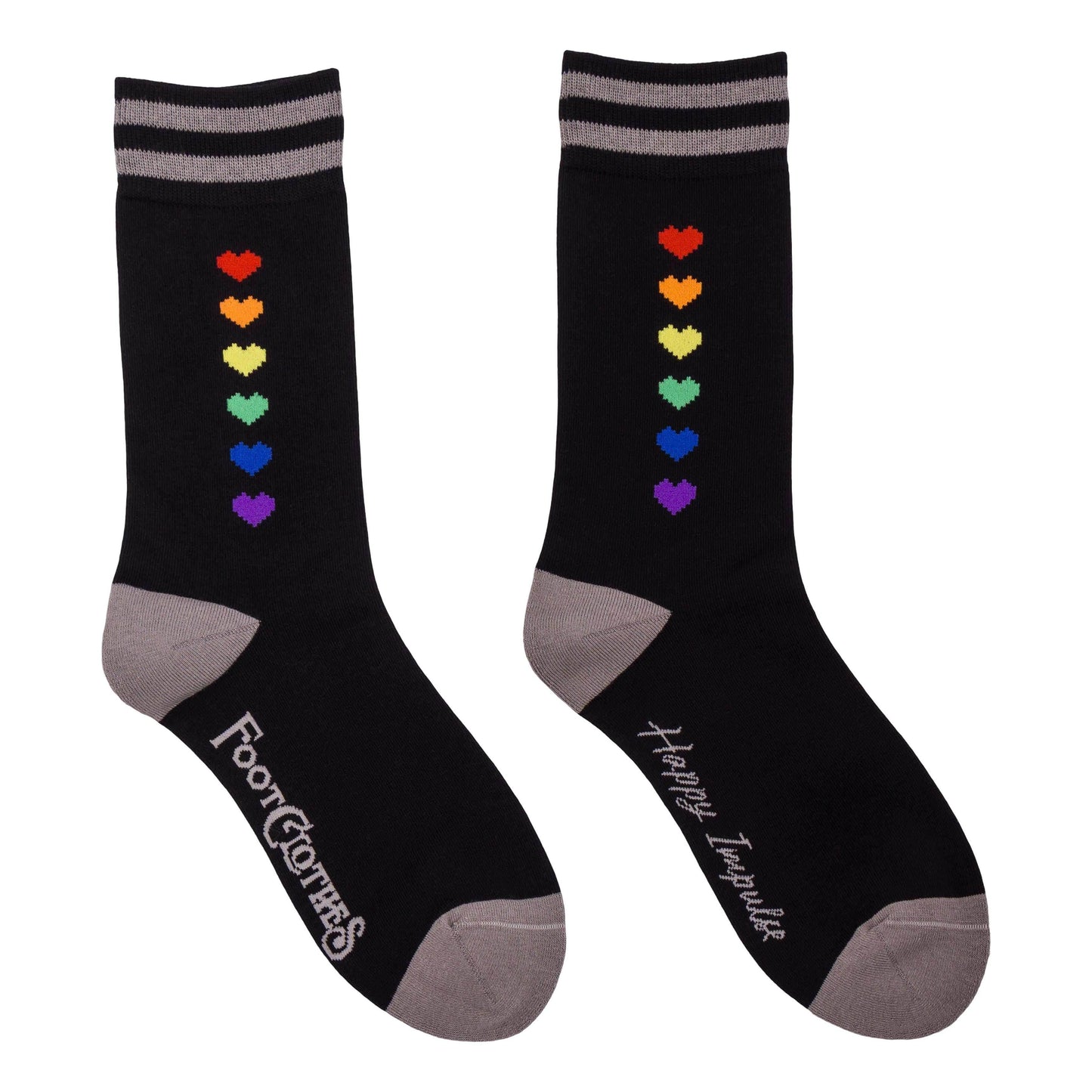 Pride Pixel Hearts Crew Socks - 