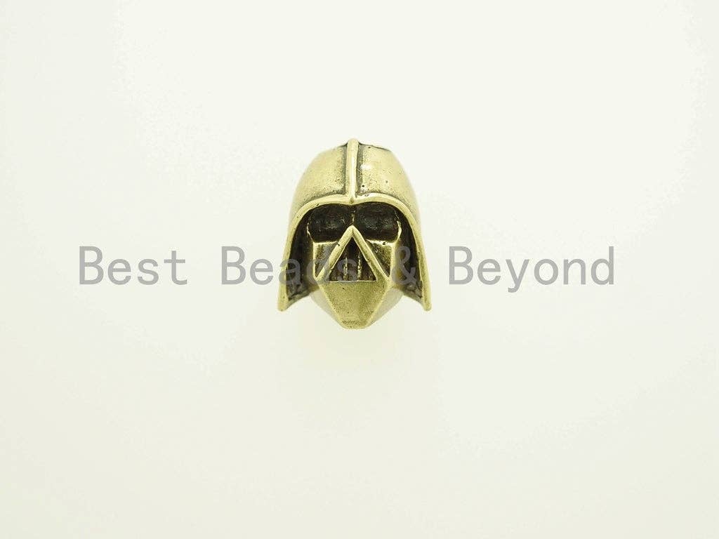 Antique Darth Vader Dark knight Soldier Helmet Beads, Knot Paracord Bracelet Keychain Making Beads, Men's Bracelet, 15x17mm, 1pc, sku#Y99