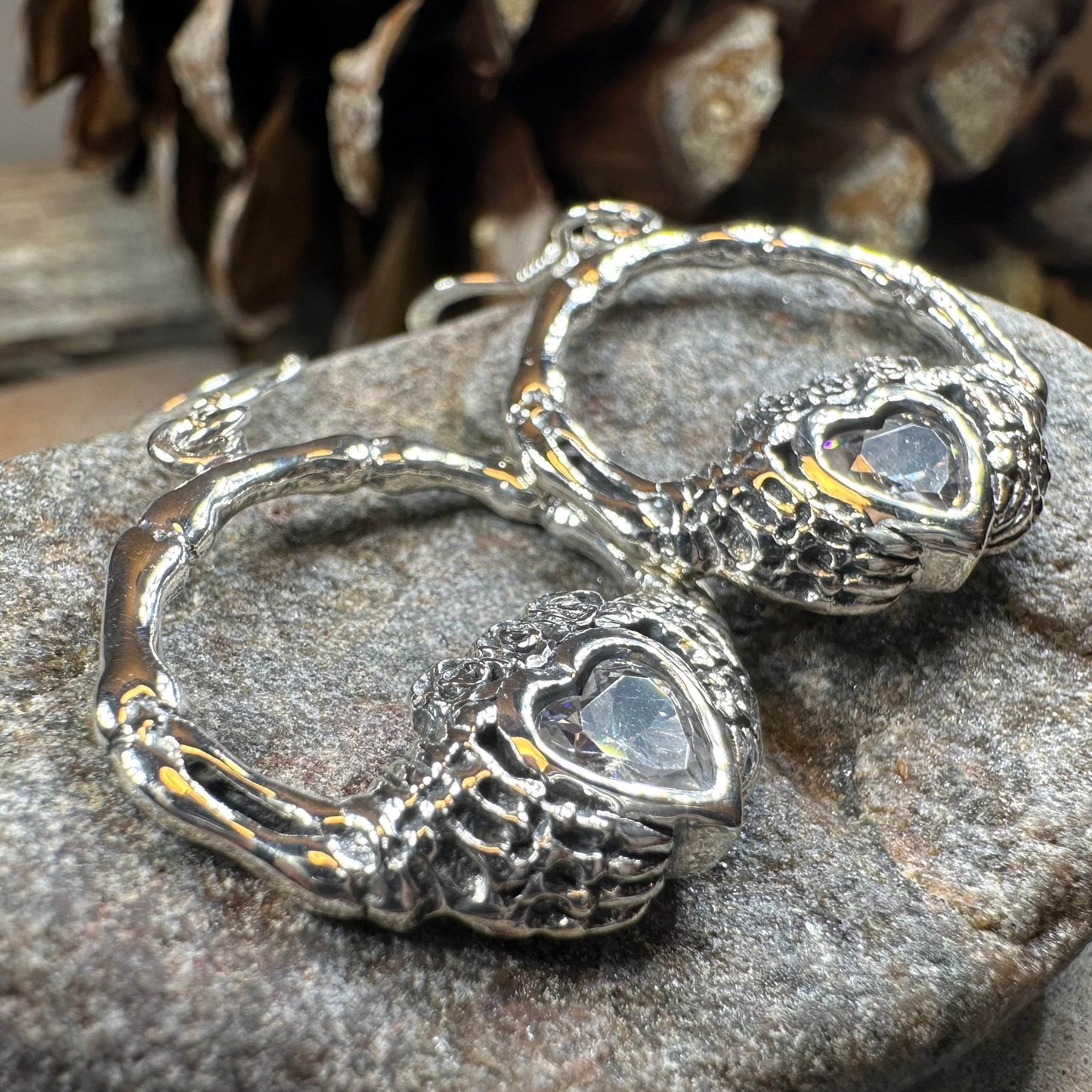 Claddagh Stud Earrings - Diamond Zirconia