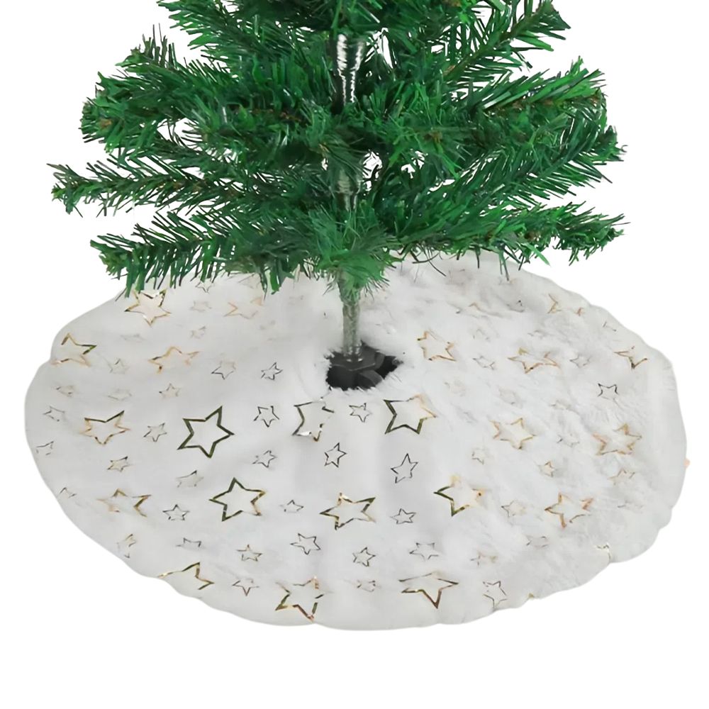 38CM White Snowflake Plush Christmas Tree Skirt