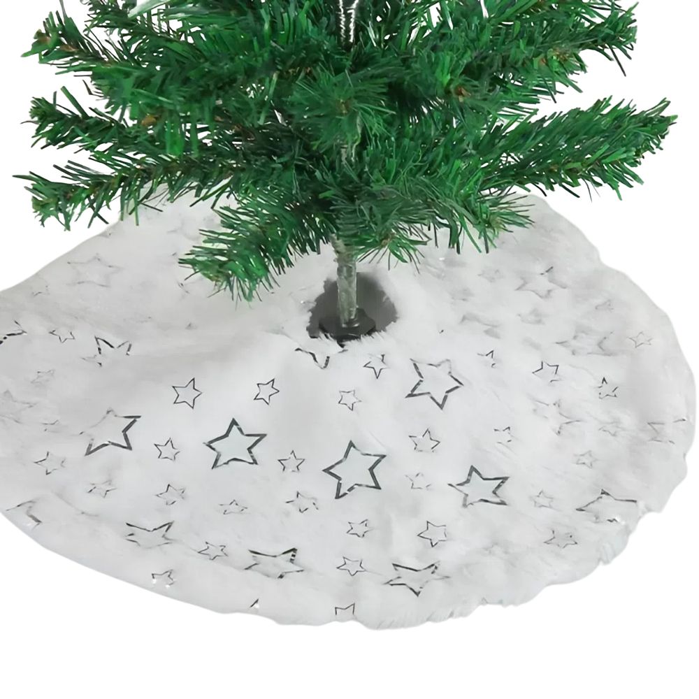 38CM White Snowflake Plush Christmas Tree Skirt