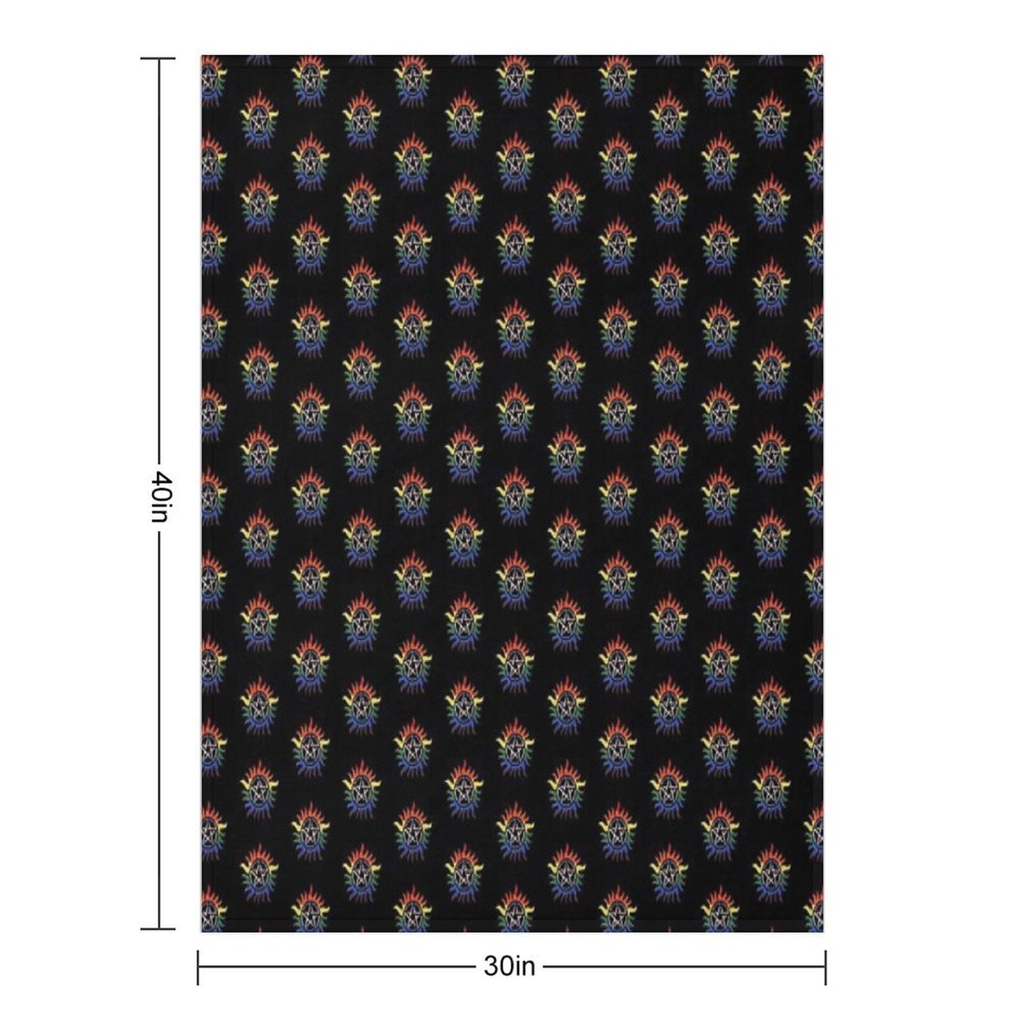 Supernatural Rainbow Pentacle Throw Blanket