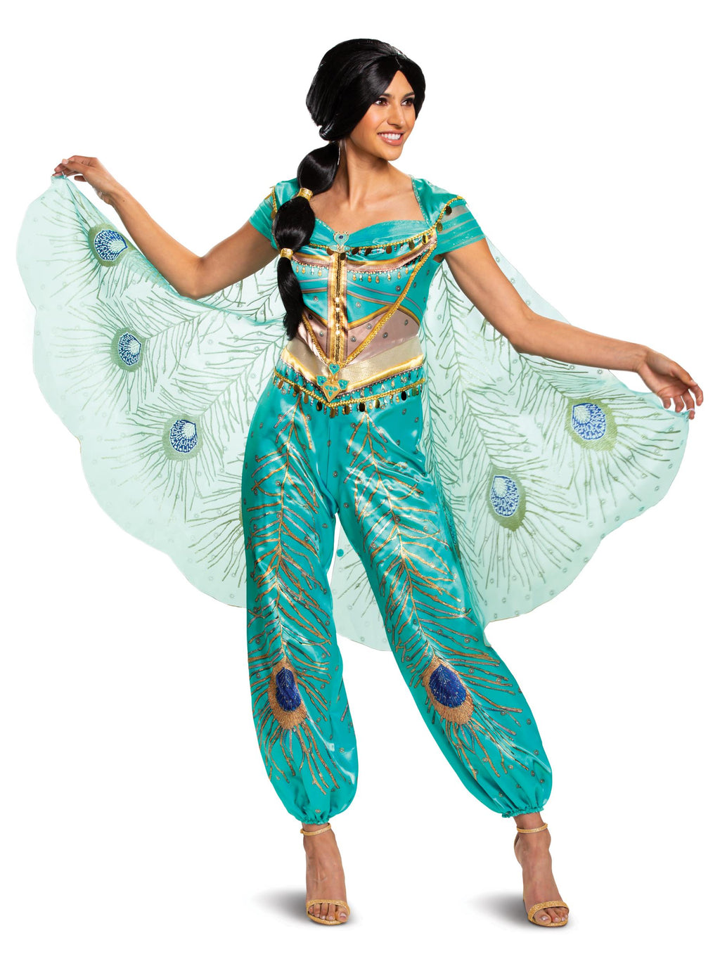 Disney Princess Women's Jasmine Teal Deluxe Adult Costume