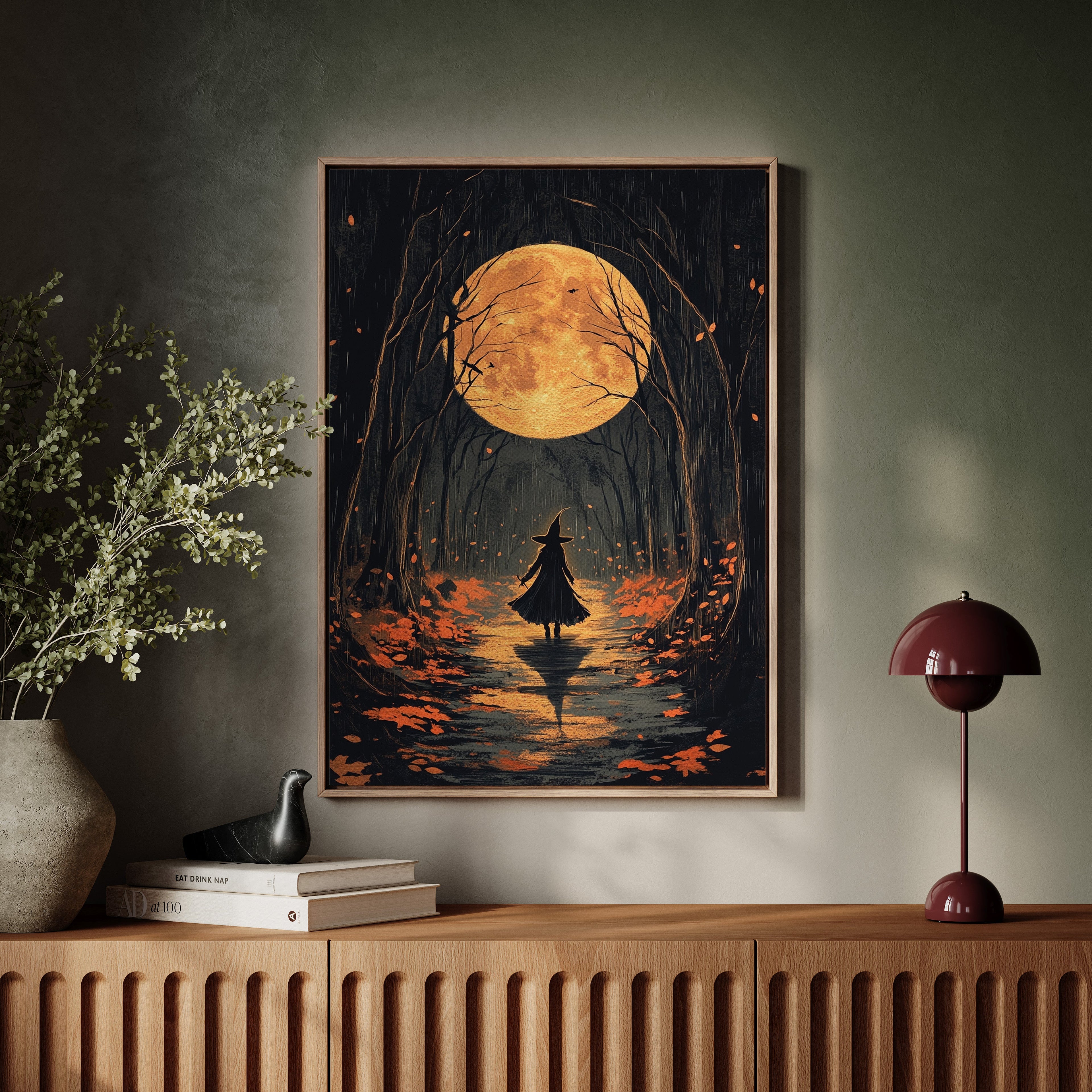 Witch Beneath the Harvest Moonlight