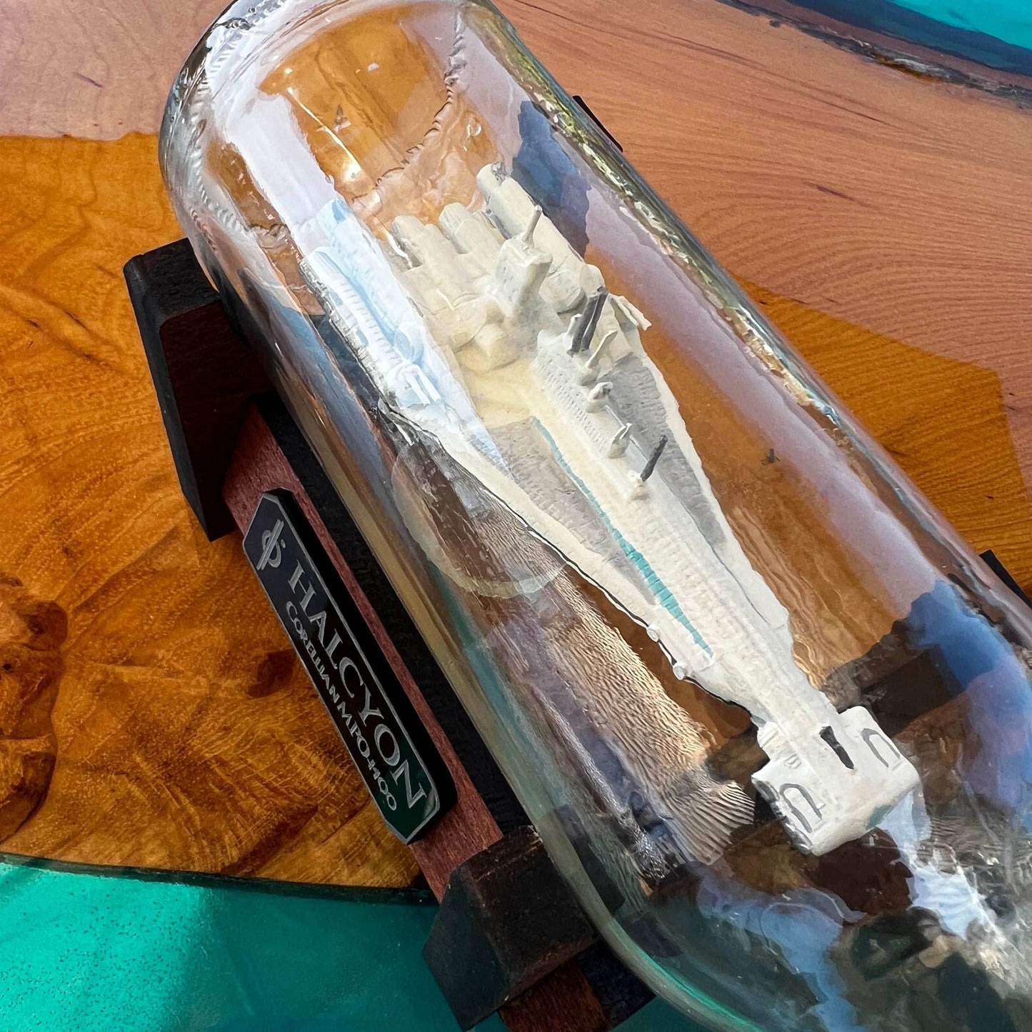 Star Wars Galactic Starcruiser Halcyon in a Beer Bottle - Without Stand