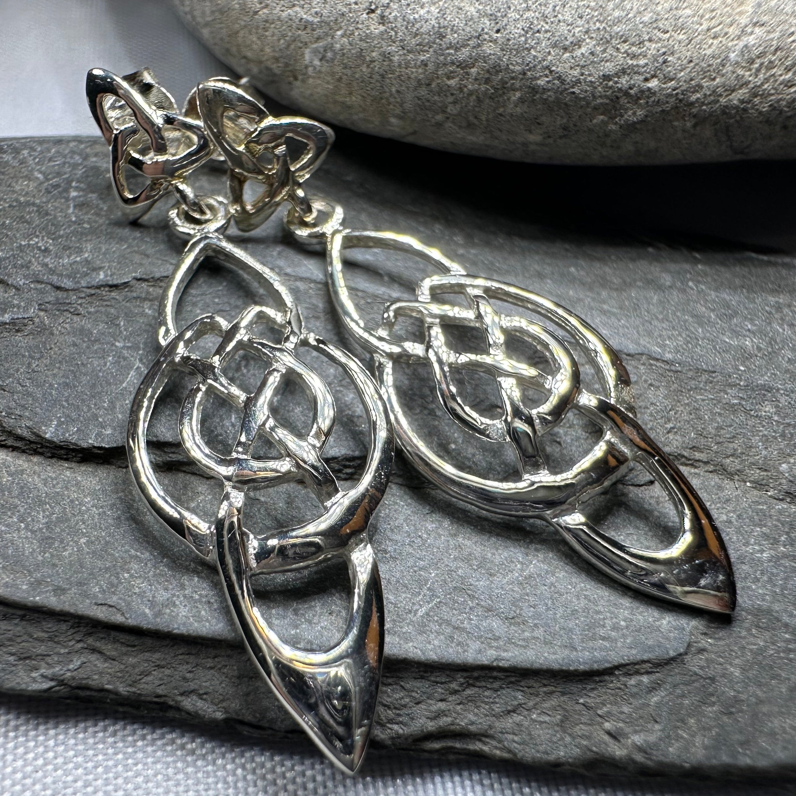 Celtic Knot Moon Earrings
