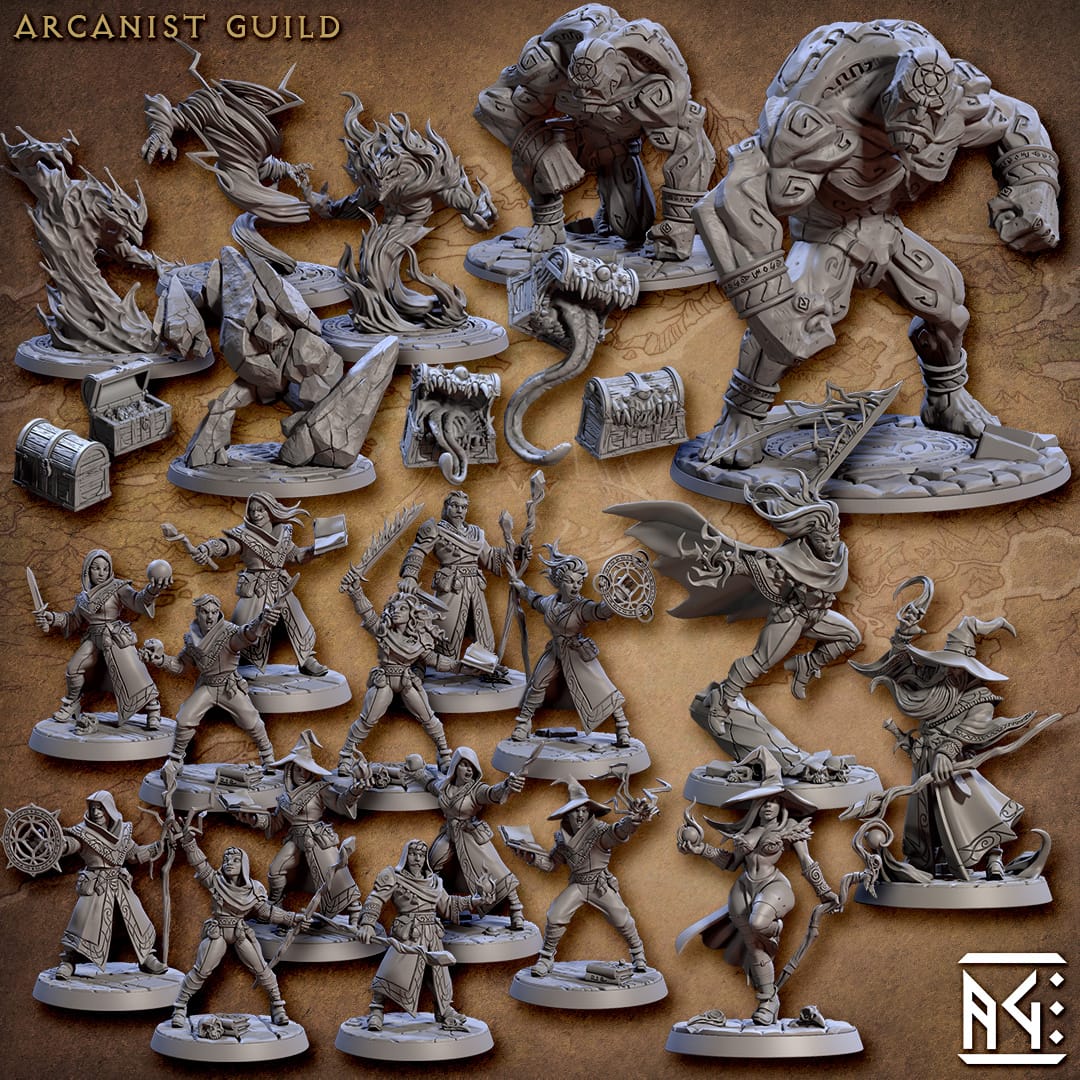 3D Printed Artisan Guild Treasures Chests and Mimics Arcanists Guild 28mm 32mm