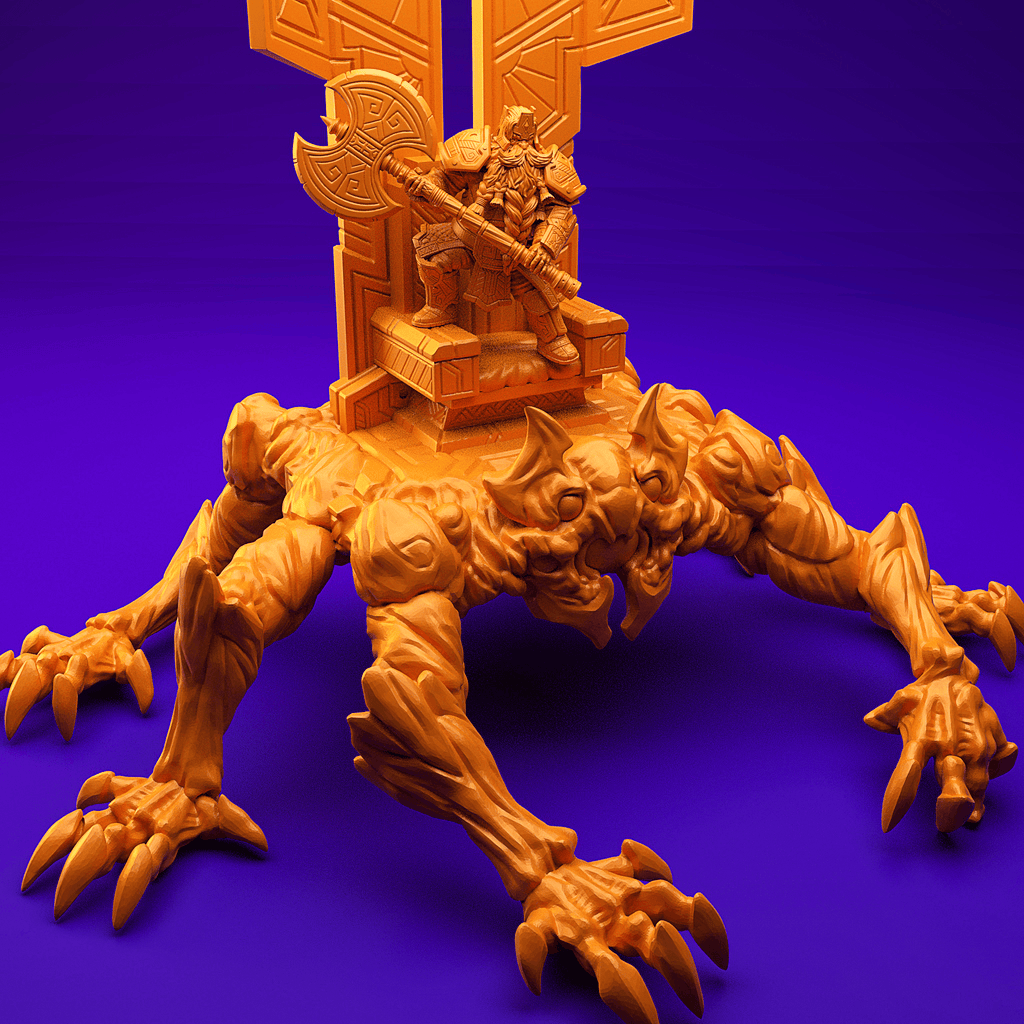 3D Printed Dwarf’s Army Nafarrate - Dwarf Throne Mimic Set 28mm 32mm Ragnarok D&D