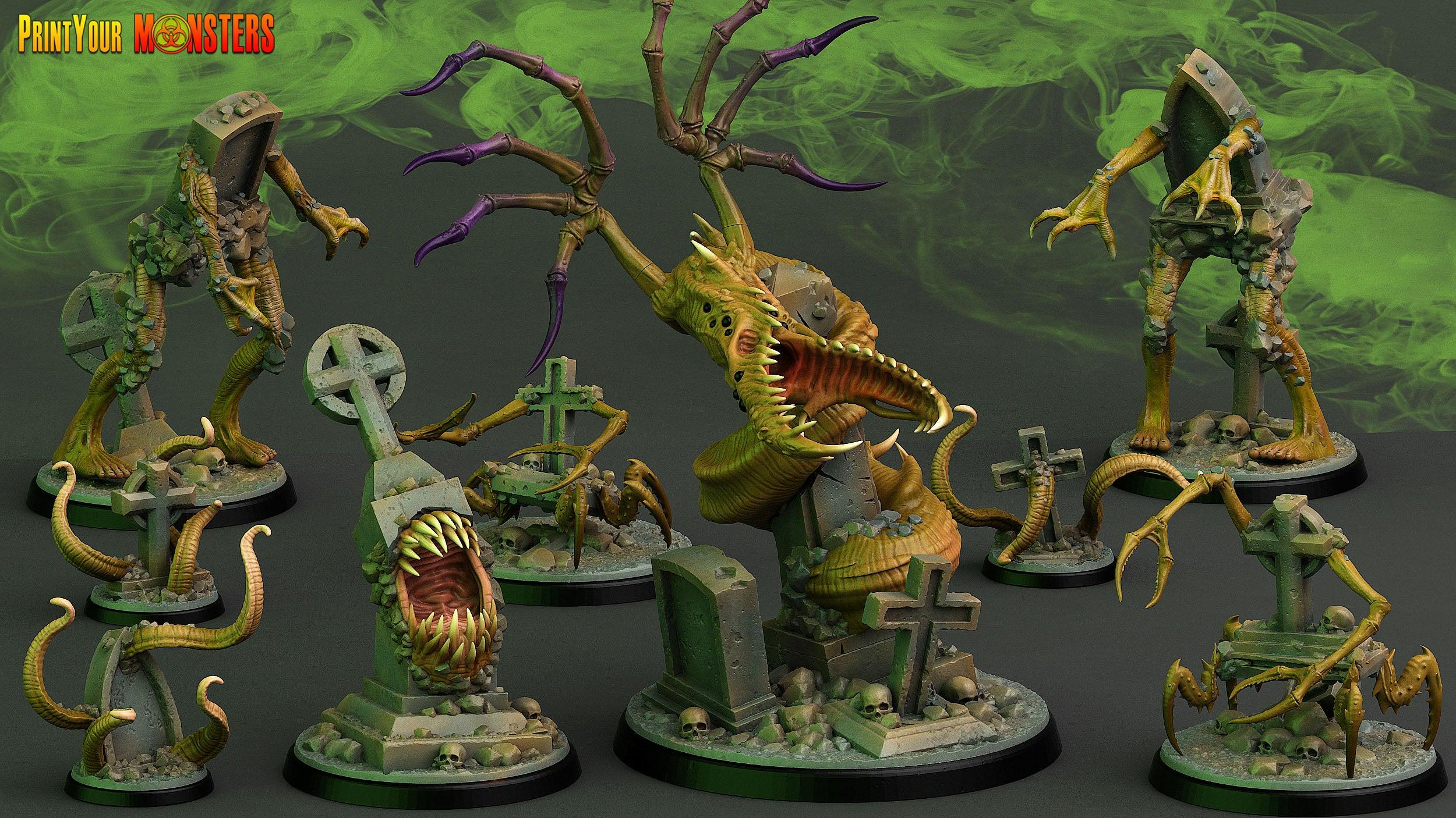 3D Printed Print Your Monsters Graveyard Mimic The Living Graveyard 28mm - 32mm D&D Wargaming