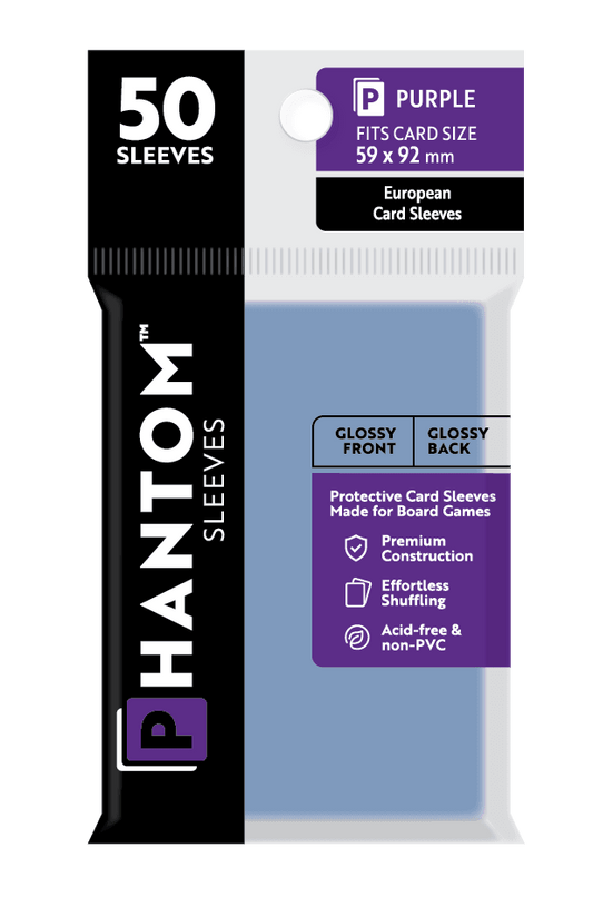 Phantom Sleeves: Purple Size (59mm x 92mm) 50 ct - Glossy Front / Glossy Back