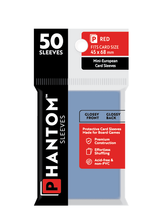 Phantom Sleeves: Red Size (45mm x 68mm) 50 ct - Glossy Front / Glossy Back