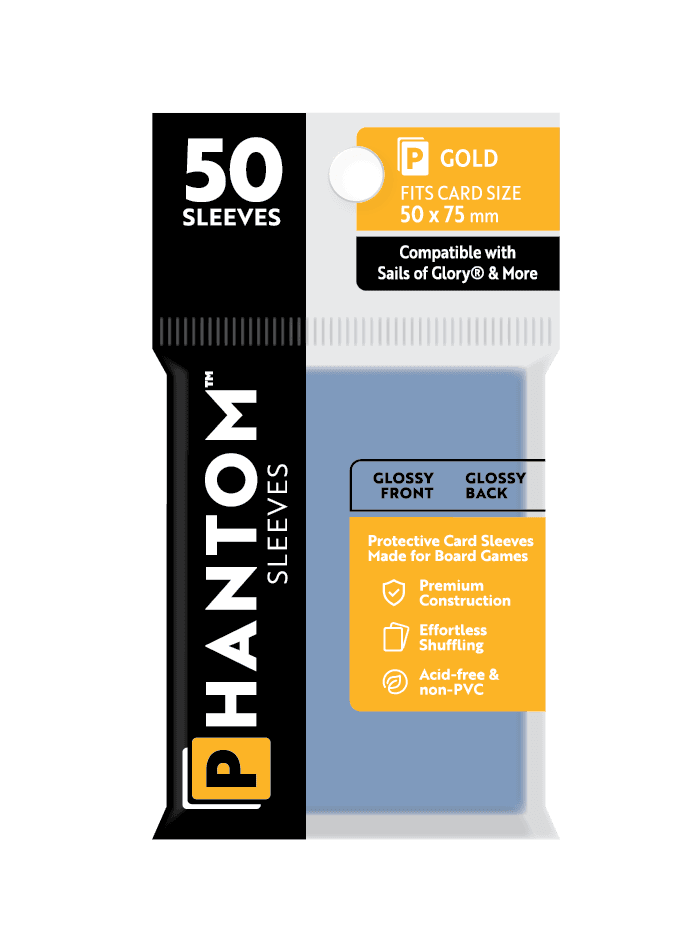 Phantom Sleeves: Gold Size (50mm x 75mm) 50 ct - Glossy Front / Glossy Back