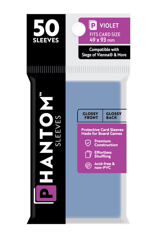 Phantom Sleeves: Violet Size (49mm x 93mm) 50 ct - Glossy Front / Glossy Back