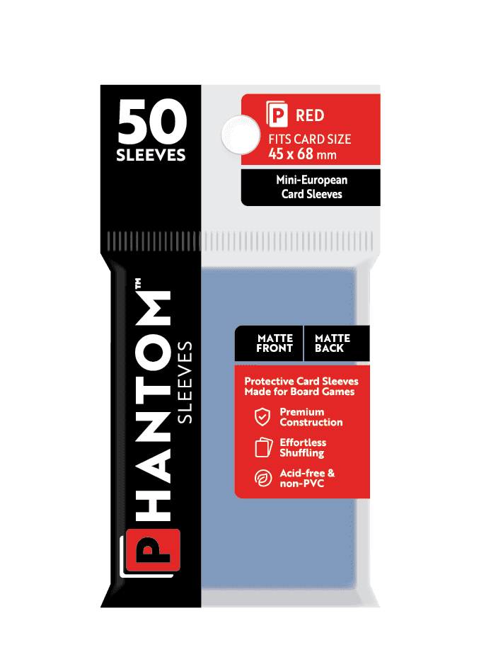 Phantom Sleeves: Red Size (45mm x 68mm) 50 ct - Matte Front / Matte Back