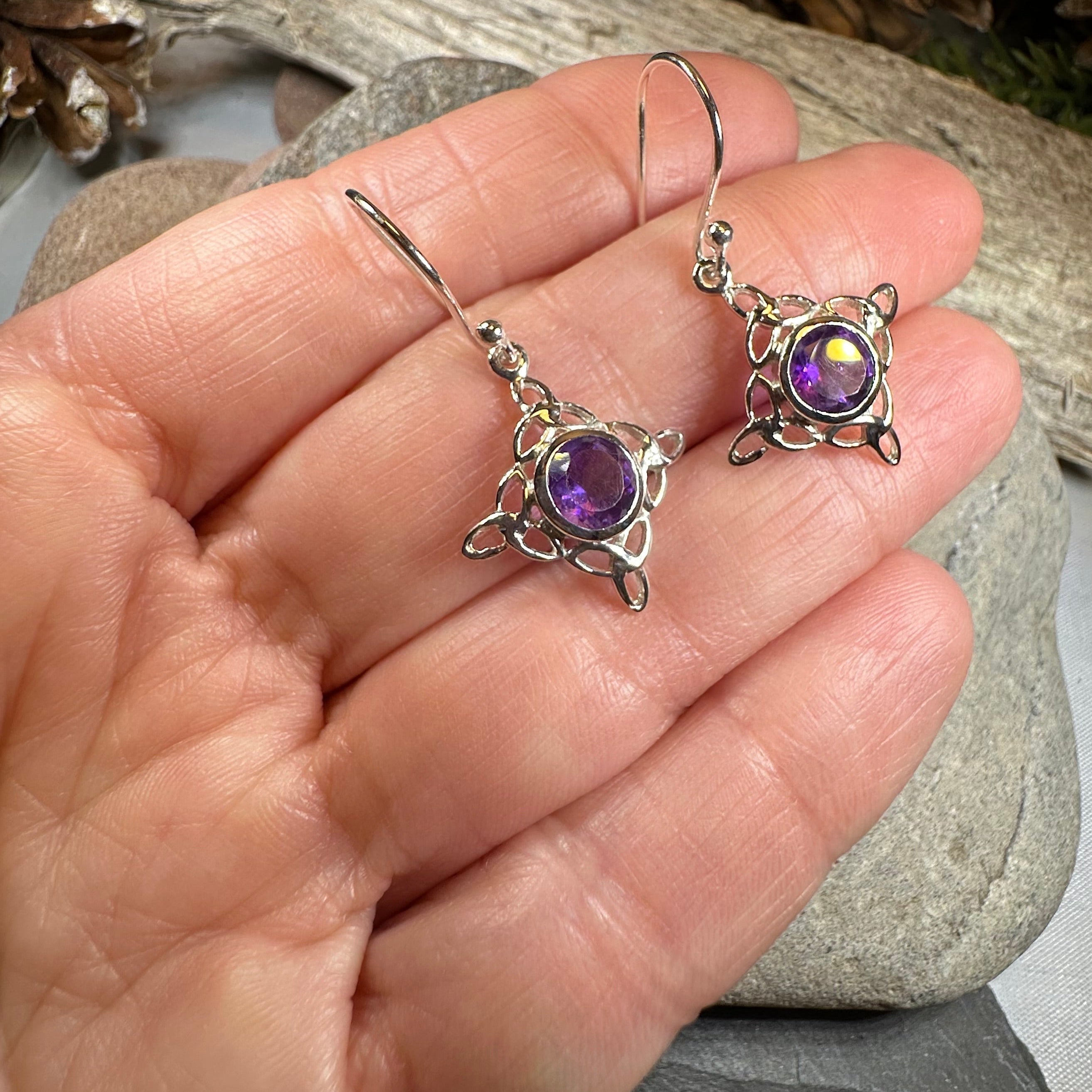 Annalise Gemstone Trinity Knot Earrings