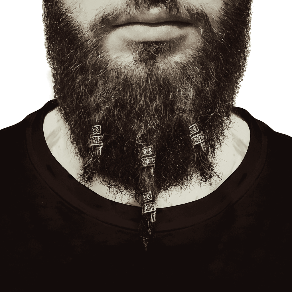 Rune Beard Rings - (Silver - 4) - 