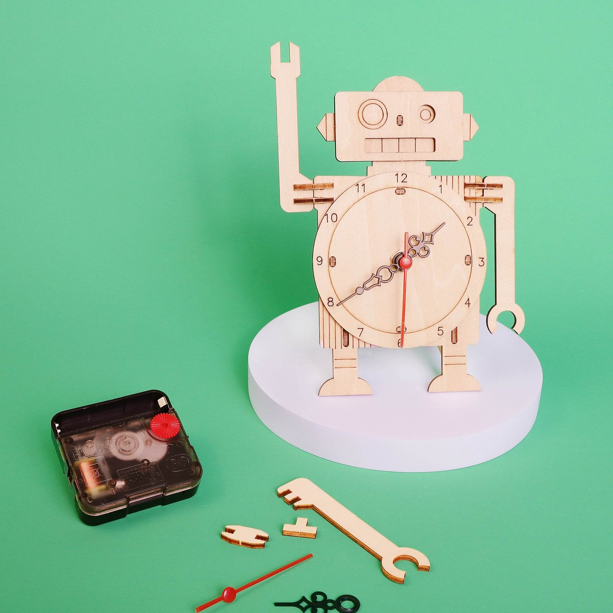 Robot Clock DIY Kit, Educational STEM Toy - 
