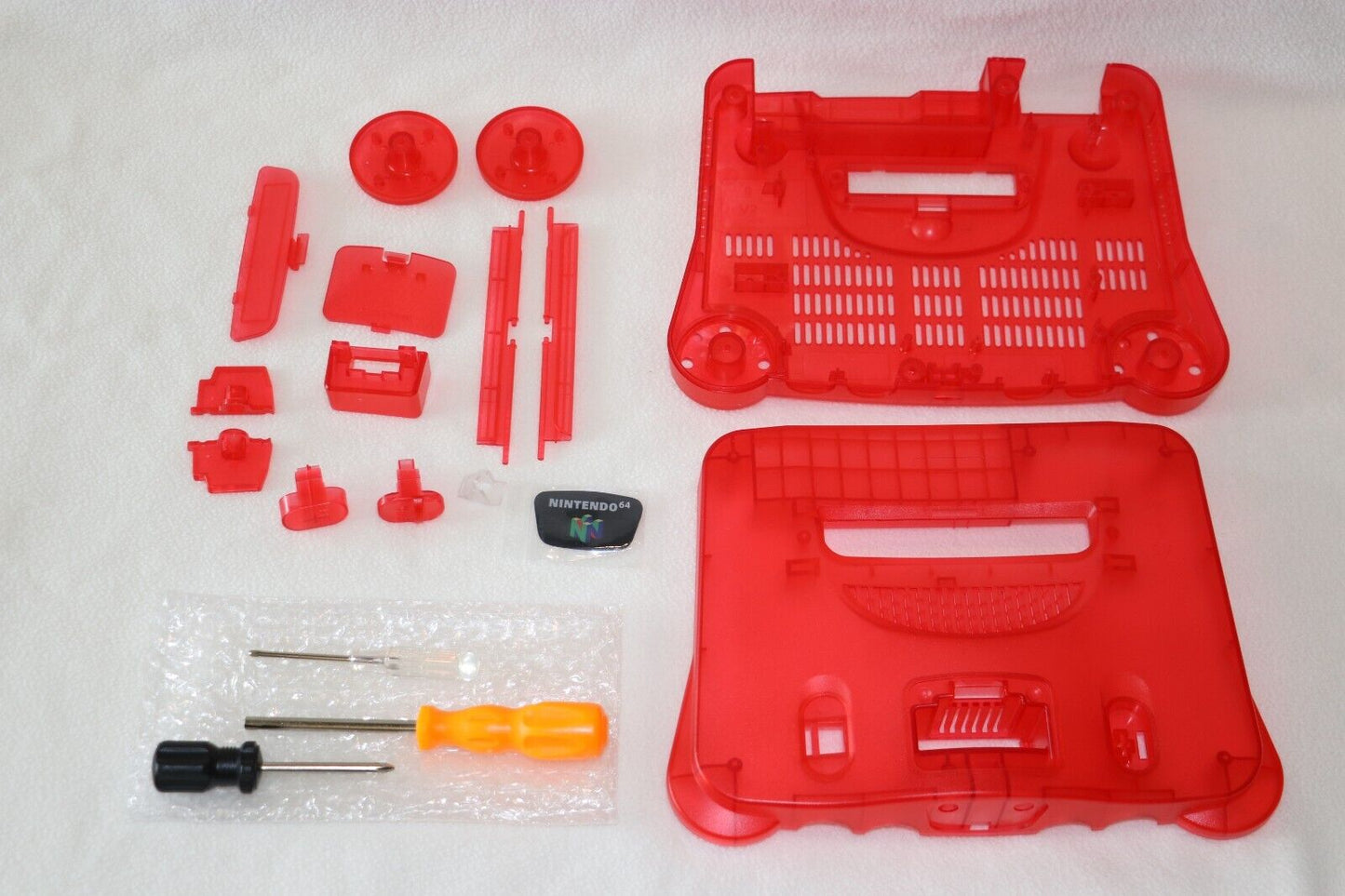 N64 Replacement Console Shell Housing Translucent Red Nintendo 64
