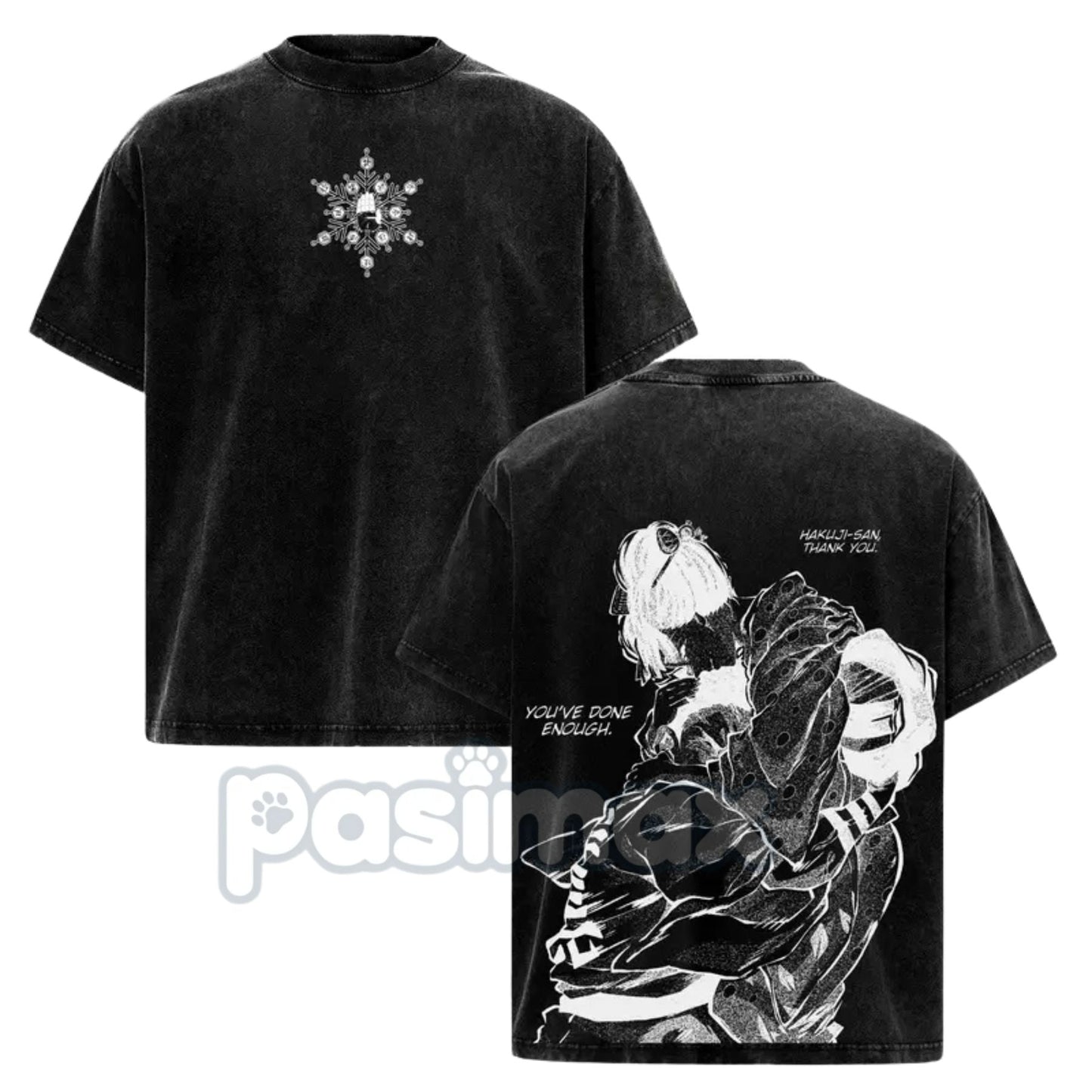 Akaza vs. Koyuki Demon Slayer T-Shirt – 2-Sided Washed Cotton Graphic Tee, Oversized Anime Manga
