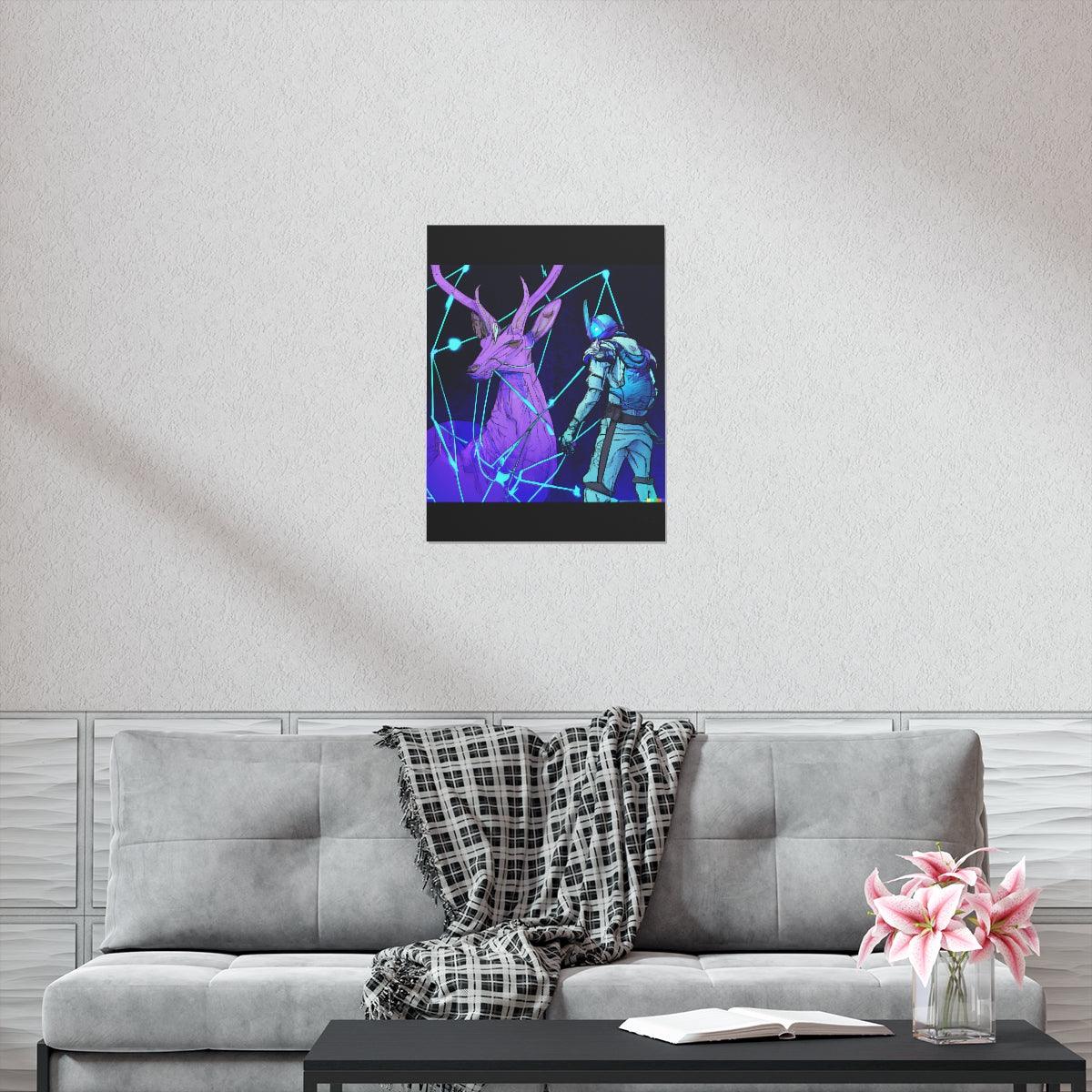 Cyberpunk deer hunting Posters