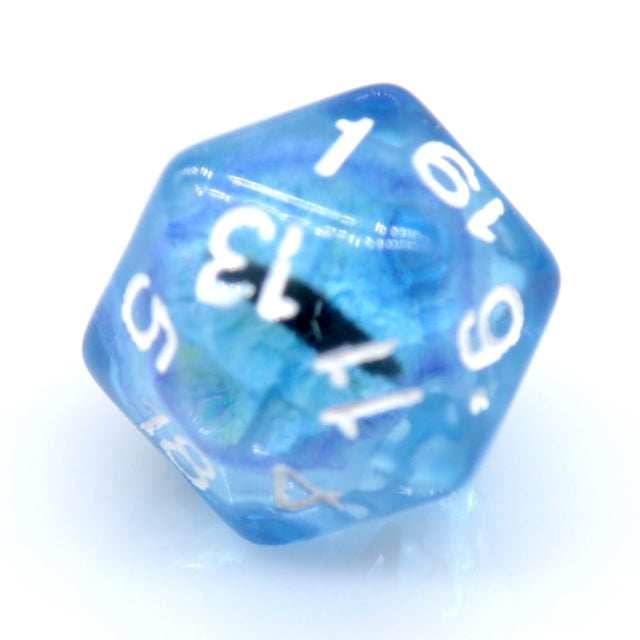 Dragon Eye d20 21.7mm Resin Standard Roll d20 [Red, Green, Blue, Clear, Smoke] - Blue