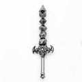 Dice Sword Silver 46mm x 9mm Trinket Novelty - 