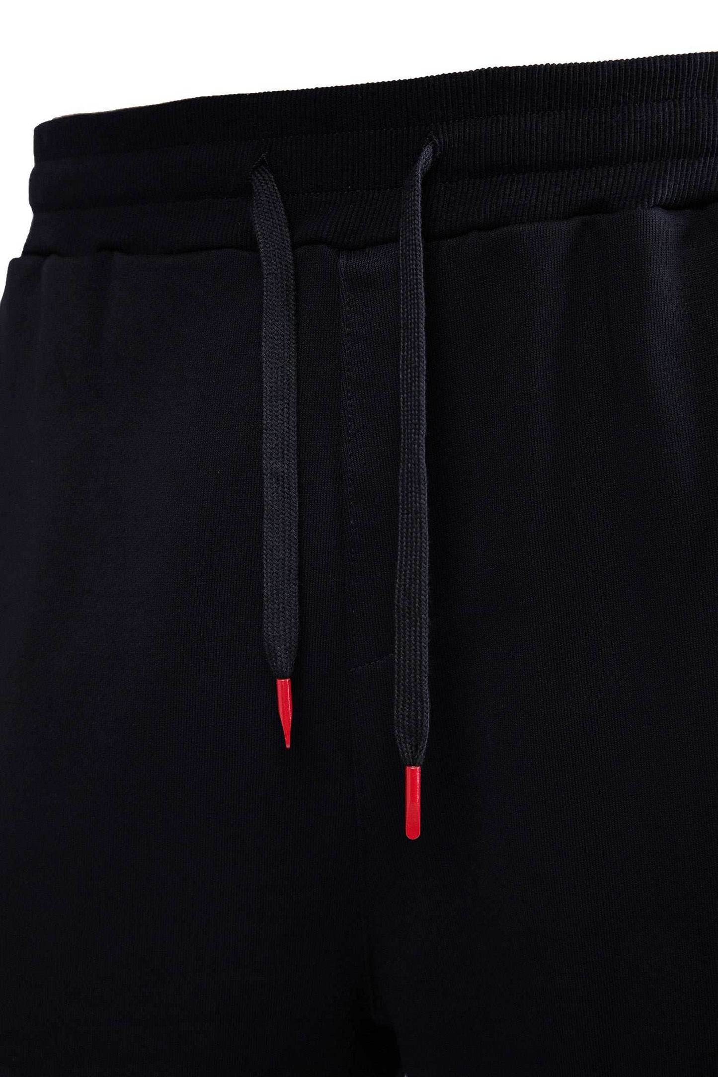 7046 Flowers Embroidery Joggers - Black / S