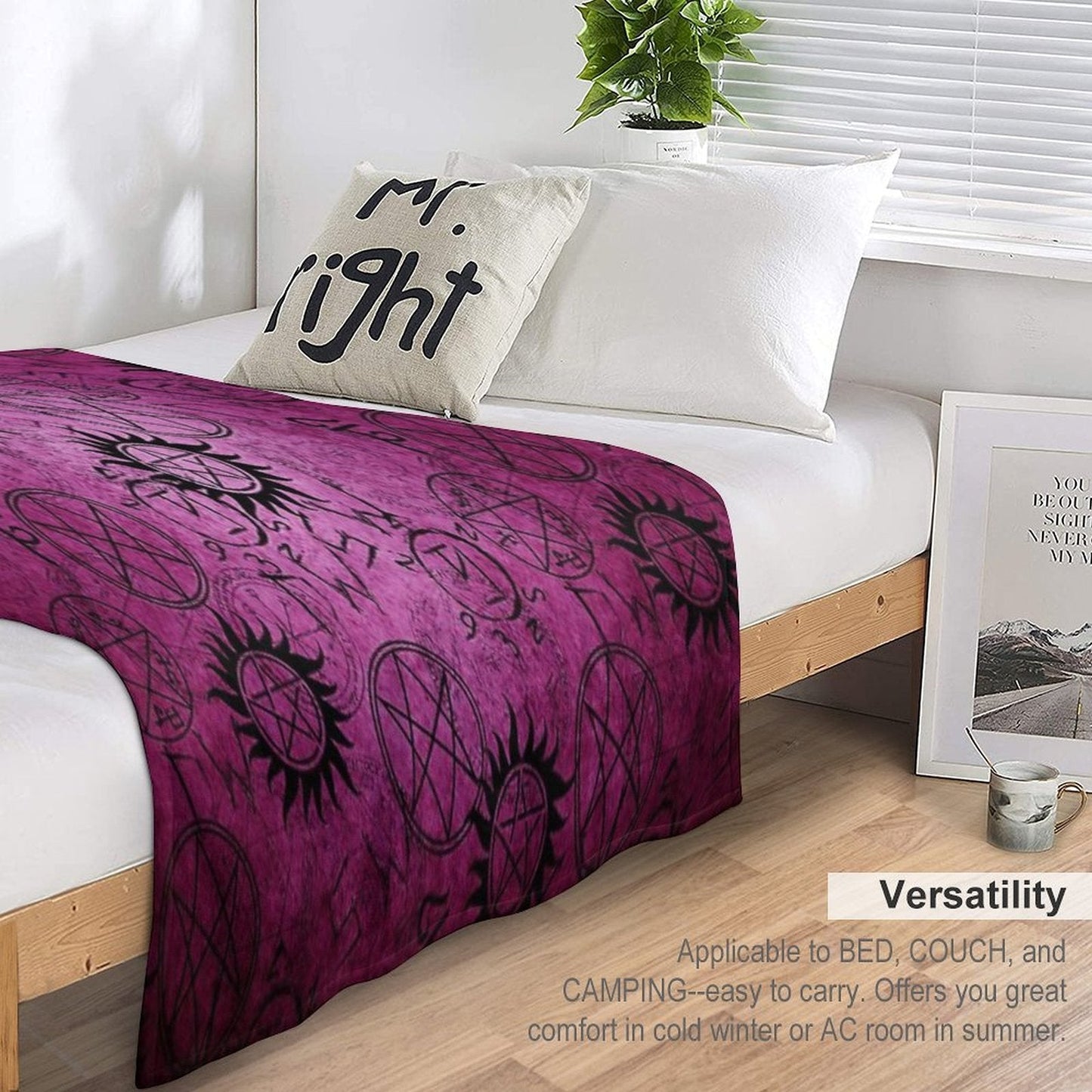 Supernatural Dark Pink Throw Blanket