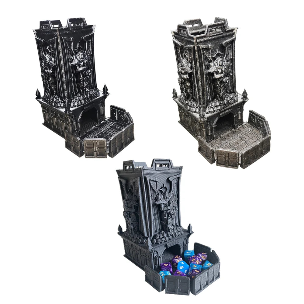 3D Printed  Dice Rolling Castle Tabletop Gaming Tower Dice Tower Tray for DND Board Game D&D RPG Best Gift for Friend