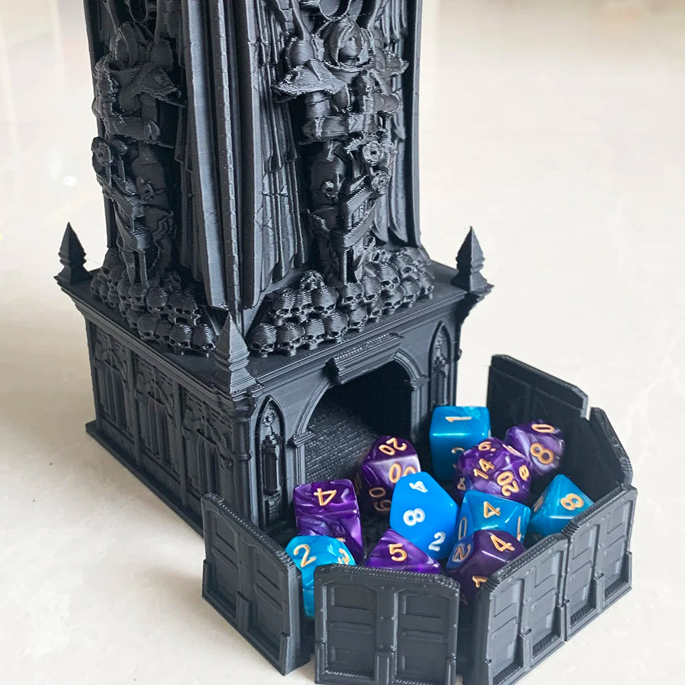 3D Printed  Dice Rolling Castle Tabletop Gaming Tower Dice Tower Tray for DND Board Game D&D RPG Best Gift for Friend